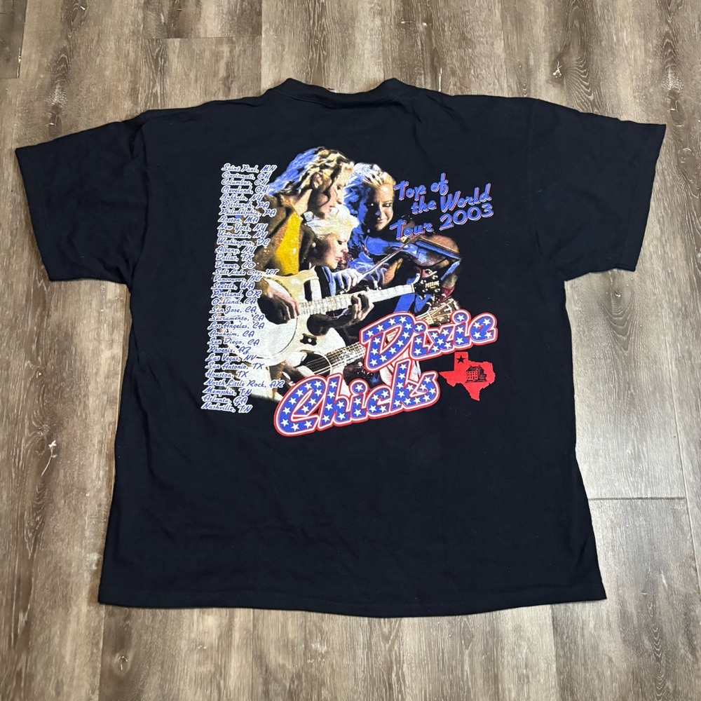 Vintage Dixie Chicks 2003 Top Of The World Tour Concert Band Shirt Rap Tee XL - Picture 2 of 3